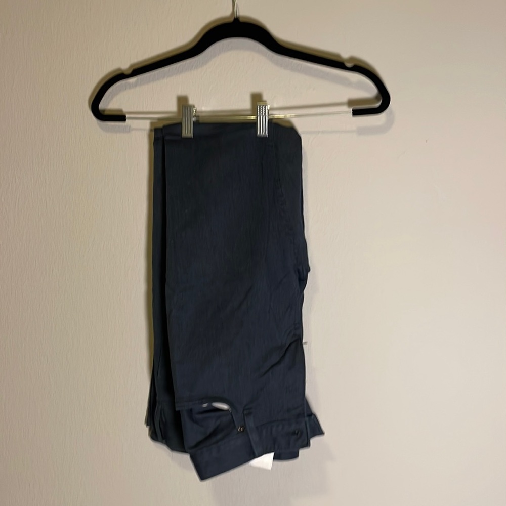 Banana Republic Slim Fit Heather Navy Traveler Pants
